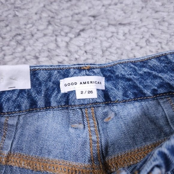 Good American Blue Straight Leg Jeans - Picture 7 of 12